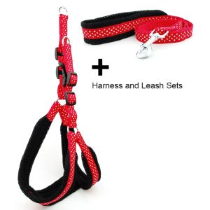 Sentexin Dog Harness with Leash Breathable Mesh Pet Adjustable Outdoor Walking Vest Leash Collar for Medium Large Dogs