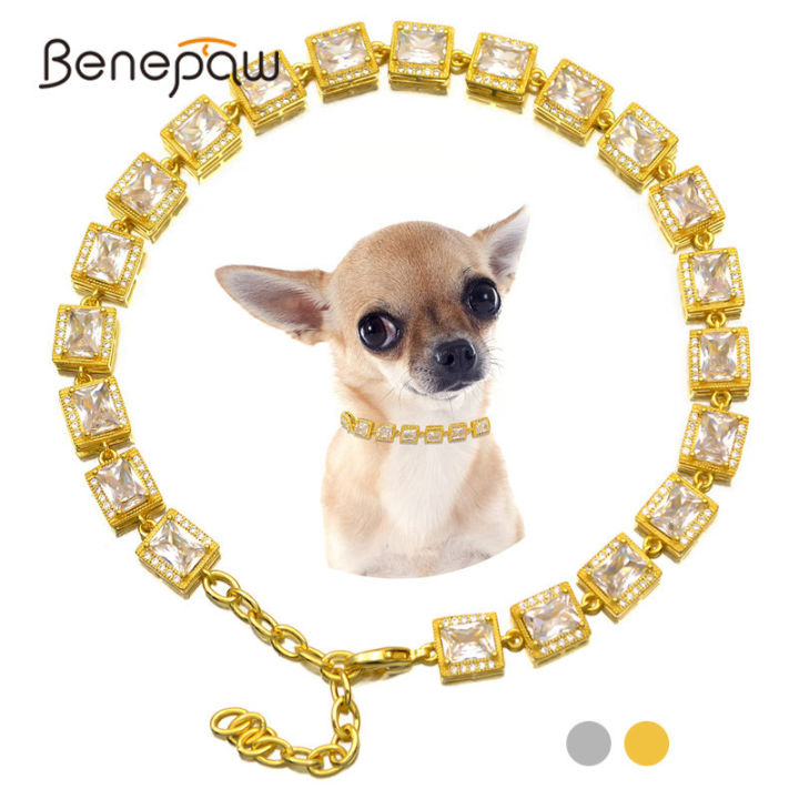 Benepaw Crystal Stones Dog Collars For Small Medium Dogs Dog