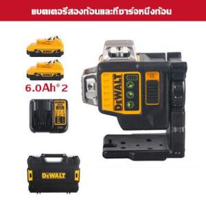 DEWALT DW089LG (1 Charger 2 Batteries) เครื่องมือวัดเลเซอร์ไร้สายแบบชาร์จไฟได้ 12V แบตเตอรี่ลิเธียม 6.0ah สองก้อนไฟเขียว 3 ด้าน 12 เส้นแนวนอนเลเซอร์เครื่องในร่มและกลางแจ้งสามารถใช้ได้
