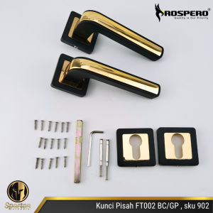 Handle Gagang Kunci Pintu Rumah Pisah Minimalis Alumunium Hitam FT002 BC/GP 902 Prospero