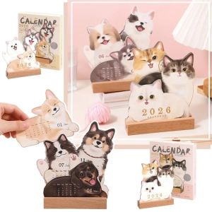 OKDEALS01 Thick Puppy Series 2026 Calendar Time Planner Schedule Kitty Calendar Cute Monthly Dog Cat  Decoration Desk Stationery Supplies
