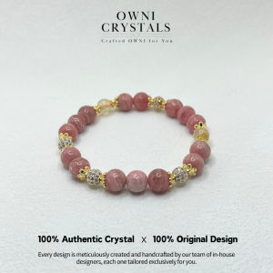 【OwniCrystos】For Love & Marriage Relationship Gold Rutilated Quartz Rhodochrosite Natural crystal bracelet bangle original for woman