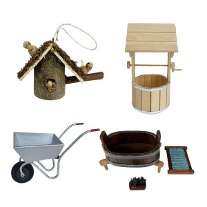 OUTOPEAN 1/12 Scale Dollhouse Scene Model Resin Micro Landscape Doll House Furniture Model Creative Doll Accessories Doll Grden Scene Making Doll House