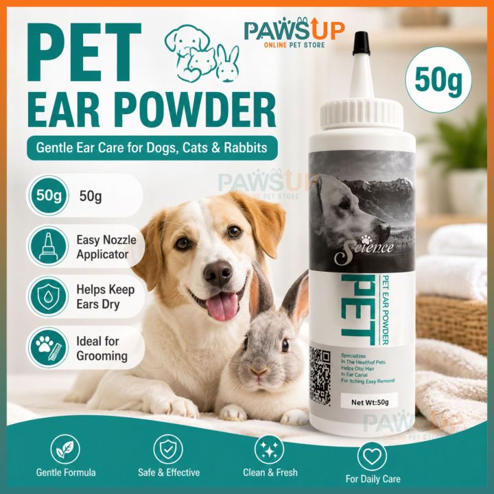 My Pet Rabbit Powder PawsUp Pet Ear Powder 50g Dog Cat Ear Cleaner Powder Deodorizer ...