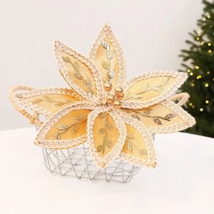 YOUSHI TOP Treo Hoa Giáng Sinh nhân tạo Tự làm Thực tế Hoa Giả Giáng Sinh Sáng tạo Mô phỏng Cắm hoa cây thông Noel Trang trí nhà cửa