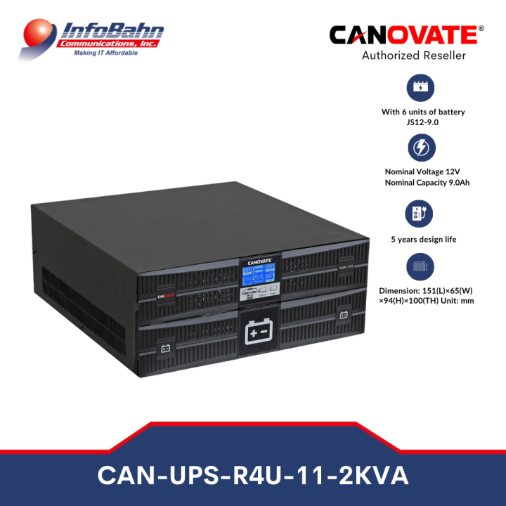 Canovate 2KVA Rack Mount UPS with 1-ph IN & 1-ph OUT 230VAC, 50/60Hz ...