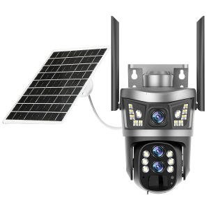 Seesayes WIFI Solar Dual Lens Camera with 8000mAh Power Storage 24-7 Monitoring 8W High-Efficiency Solar Panel Uninterrupted Charging Dual-Lens System No Blind Spots