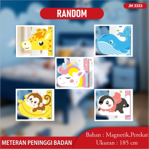 Meteran Pengukur Tinggi Badan Magnet Dan Music Desain Gambar Menarik Untuk Anak Ukur Motif Lucu