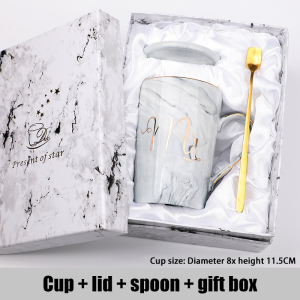 Creative cute water cup marble ceramic cup couple mug coffee wedding gift