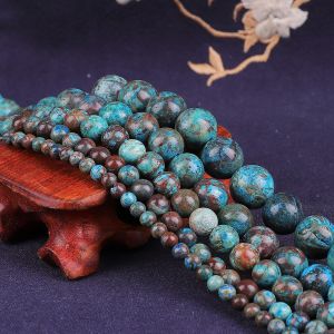 Natural Stone Serpentine Beads 4/6/8/10/12MM Round Beads For Jewelry Making DIY Couple Bracelet Necklace