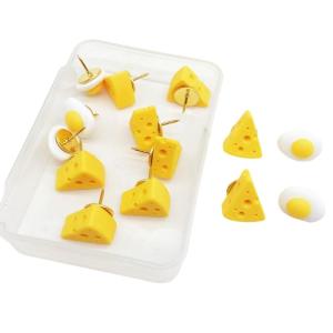 20Pcs Cheese Eggs Shape Push Pins Cork Notice Board Thumb Tacks Drawing Pin Decorative Pushpin for Office Bulletin Board