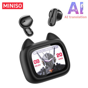 1-Year Warranty MINISO MS102 AI Translator Real-Time Translation Cute TWS Cat Ear Bluetooth Earphones Bluetooth 6.0 HiFi Sound Quality IPX5 Waterproof Wireless Earphones