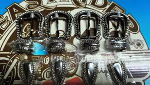 หัวเข็มขัดCOWBOYขนาด1นิ้วหนาหนักสวยซิ้งสีเงินเงาเแบรนด์guns-n-roses