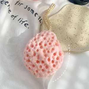 SUTONGXUE Tẩ bào chết Bóng tắm xốp Mềm Tổ ong Bàn chải làm sạch Mini Màu kẹo Bông tắm Phòng tắm