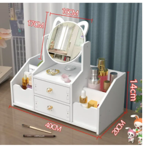 Kệ đựng mỹ phẩm kèm gương tai mèo nhiều ngăn mẫu mới (2 tầng 3 ngăn ) -KỆ MỸ PHẨM GƯƠNG TAI MÈO 2 tầng -Kệ để mỹ phẩm -Kệ để mỹ phẩm 2in1 vừa là kệ để mỹ phẩm - Chọn phân loại