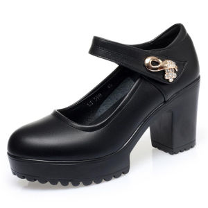 Women Comfortable Soft Leather casual high heel shoes