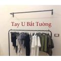 giá treo quần áo,khung treo quần áo chữ U bắn tường( kèm vít), khung U đen, kích thước 1m, 1,2m, 1,5m sơn tĩnh điện. 