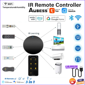 COD Aubess Smart Universal IR Remote Control WiFi TV AC Tuya App A2 / Alat Pengatur AC TV Kipas Lampu Lewat Aplikasi Hp Android iOS / Alat Pengatur Waktu AC TV Set Top Box Kipas Angin Proyektor Lampu / Alat Pengatur Perangkat Elektronik Mode Suara