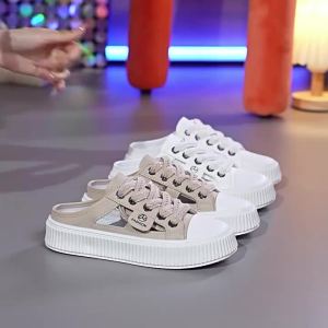 [Free Shipping] Black Closed-Toe Slip-On Sandals For Women 2026 New Style WomenS Canvas Shoes Flat Casual Slip-Ons WomenS Shoes 831