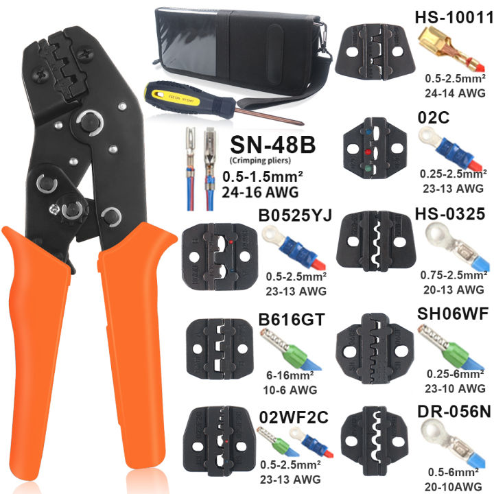 Ratcheting Crimping Tool Set with Changeable Jaws for Dupont JST MOLEX