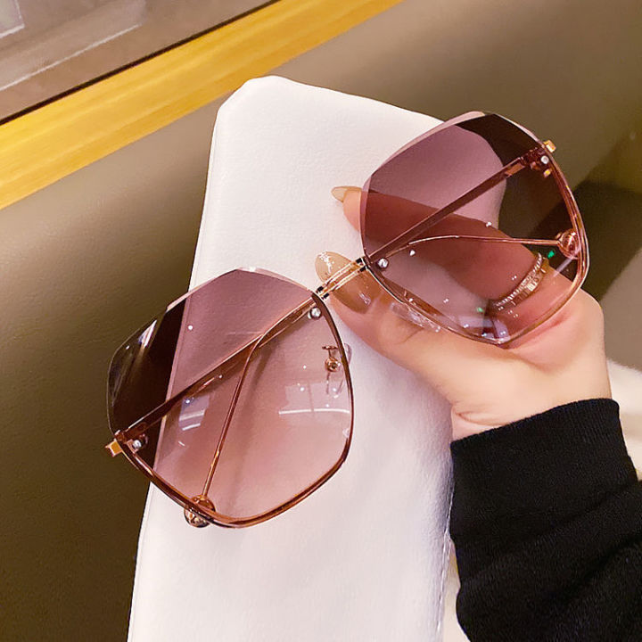 Rimless Sunglasses Women Oversized Vintage Retro Shades For Women UV400  Eyewear Fashion Sun Glasses Sale Sun Protection Lazada PH