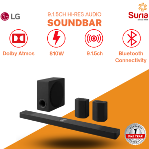 (FREE DELIVERY KEDAH PERLIS & PENANG) LG 810W 9.1.5ch Soundbar Bar Bunyi 音箱 S95TR Hi-Res Audio Sound Bar with Dolby Atmos