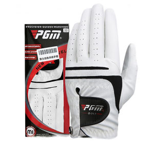 PGM Men Golf Gloves White Breathable Kid-lambskin Genuine Leather Sport Hand Glove Wear Single Left Right Handed Batting