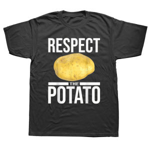 Men Women Funny Respect The Potato Vegetable Lovers T-Shirts  Loose Oversized Casual Streetwear Fashion T-Shirt