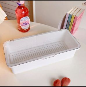 DuduMart Kitchen Tableware spoon and fork drainer organizer with cover makeup bins storage