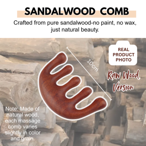 mixshop Sandalwood Comb Head Massage Meridian Massage Comb Skin Massage Facial massage comb.