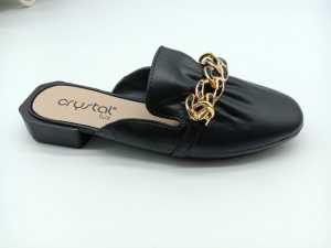 [GS1-1301] Sepatu Sandal Wanita Crystal Lux Selop Cewek Wonderly Slop Karet Jelly Lentur Tali Rantai Warna Hitam