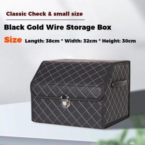 BESTIT Collapsible Car Trunk Storage Box High Capacity PU Leather Container Box Portable Extra Large Trunk Tool Box Auto Accessories