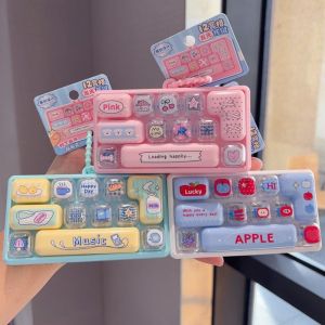 MYTHIS 12 Keys Mechanical Keyboard Toy Hanging Cartoon Keycap Clicker Toy Creative Gift Toy Bag Pendant Bag Charm