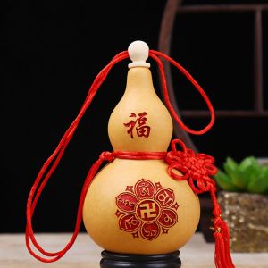 J9YXDU Natural Gourd Material Creative Bring Wealth and Luck Photo Props Yin Yang Feng Shui with Tassel Hanging Ornament Housewarming Gift Home Decor Gourd Crafts
