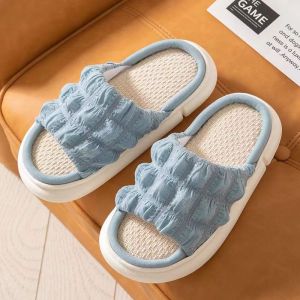 WomenS Summer 2026 All-Season Slippers For Indoor Home Fashion Sports And Outdoor Wear Non-Slip Thick-Soled Bubble Cotton Slippers