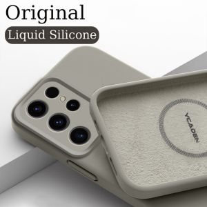 Original Liquid Silicone For Magsafe Phone Case For Samsung Galaxy S25 S24 S23 S22 Plus Ultra Magne Wireless Charger Cover