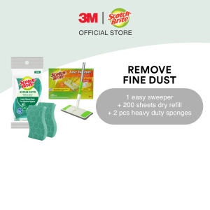 3M™ Scotch-Brite™ Easy Sweeper Plus Mop + Dry Disposable Cleaning Refill + Scrub Dots Bundle Pack 1 pc/pack