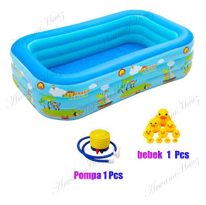 (free pompa set) kolam renang / Kolam Renang Anak Bahan Karet Tebal / kolam renang anak besar jumbo / Ocean Pool Kolam Mandi Anak / kolam mandi anak / Kolam Renang Mandi Anak / kolam anak renang jumbo/ Kolam Renang 1.2/1.5 Meter