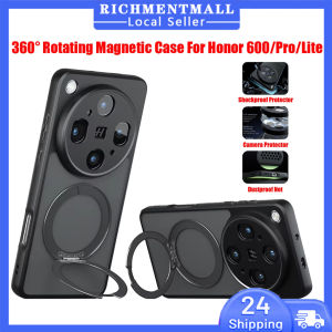 【🔥SG🔥】 RICHMENTMALL 360° Rotating Magnetic Case For Honor 600 Pro Lite Wireless Charge Ring Holder Hard PC Phone Cover For Honor 600