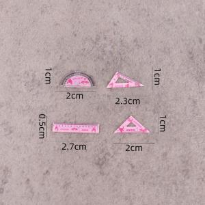 【N2HAO】 ชุดของเล่นไม้บรรทัด Sanrio ขนาดเล็กจำนวน4ชิ้นชุดของเล่นการ์ตูน Kuromi My Melody โรงเรียนโรงเรียนอุปกรณ์ตกแต่งฉากอะนิเมะน่ารัก