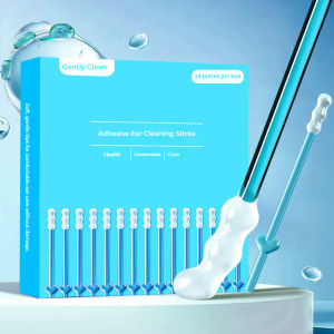 VIVOLILV 【Local Shipping】24pcs Safe Non-damaging Ear Picking Tool Adhesive Ear Cleaning Stick Soft Cotton Swab Ear Digging Spoon for Baby Kids