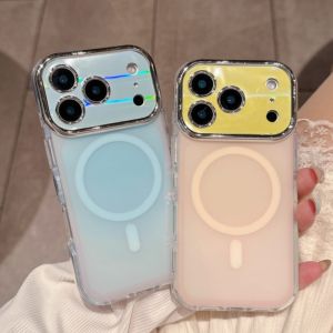 Luxury Jelly Bumper Shockproof Magne Case For iPhone 17 Air 16 15 14 Pro Max For Magsafe Wireless Charging Laser Camera Cover