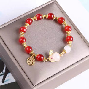 SHOPHOME - Gelang Giok Keberuntungan Manik Manik Kelinci Kristal Mutiara Cantik GLG11