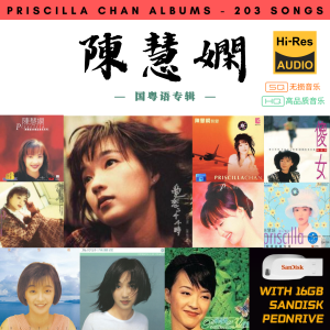 [203首] USB Pendrive Music 音乐USB 陈慧娴国粤语专辑 mp3 超高音质 16gb 流畅播放 Priscilla Chan Songs 车载音乐