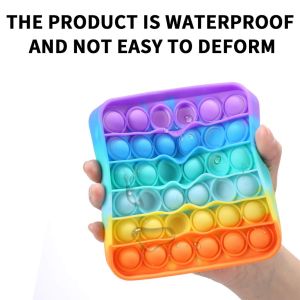 Pop It Fidget Toy Set Push Bubble Fidget Sensory Toy Autism Special Needs Stress Reliever Squeezes Tiktok Toy Heart Rainbow Multi-color for Kids Birthday Christmas Gift Needs Silent Classroom Fidget Toys Full Set Box Pop It Murah