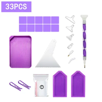 Purple and Blue Set Diamond Painting Point Drill Tool Set DIY Diamond Painting Accessories Diamond