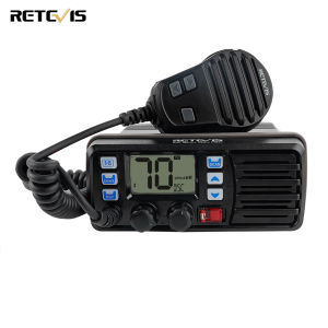 Retevis RM20 Marine Transceiver Fixed Mount VHF Radio GPS IP67 Waterproof Mobile Transceiver 25W Triple Watch Marine Walkies Talkie with Loudspeaker for Boats(1 Pack)