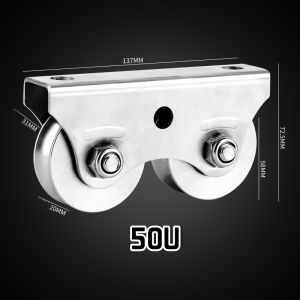 Stainless Steel 2 in 1 V/U Groove Sliding Gate Wheel Double Roller Sliding Gate Track Roller 2inch