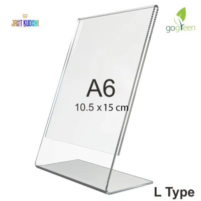 Akrilik Acrylic A6L Tempat Brosur No Meja Brosur L Potrait