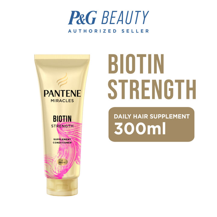 Pantene Conditioner Miracles Biotin Strength Daily Hair Supplement for Hairfall Control 300ml